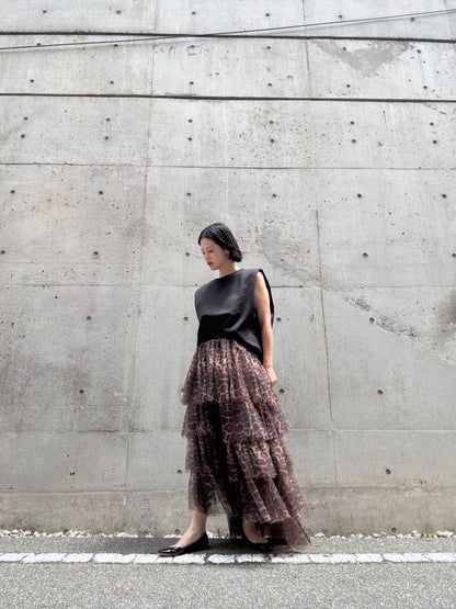 leopard print ruffle skirt