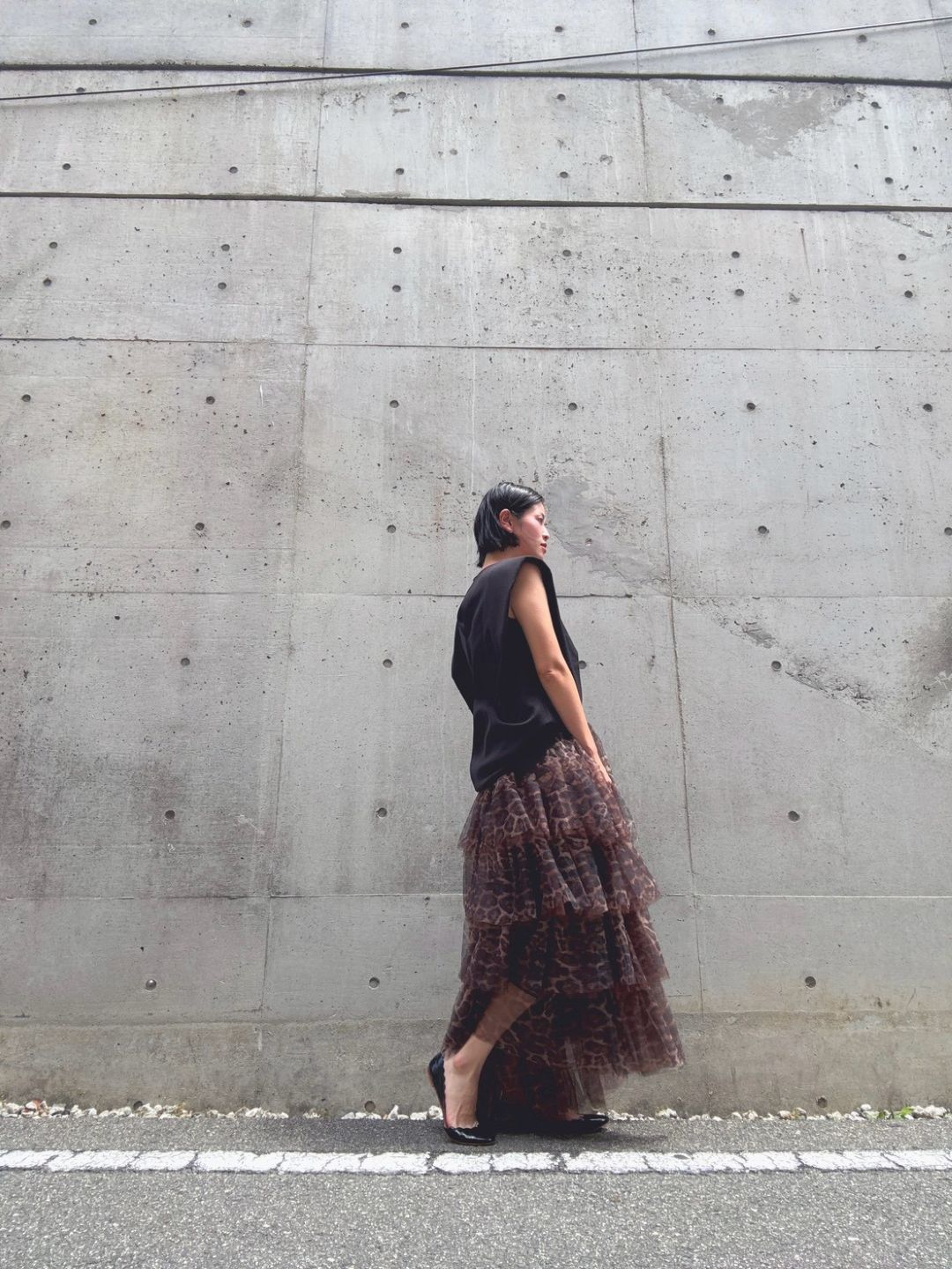 leopard print ruffle skirt