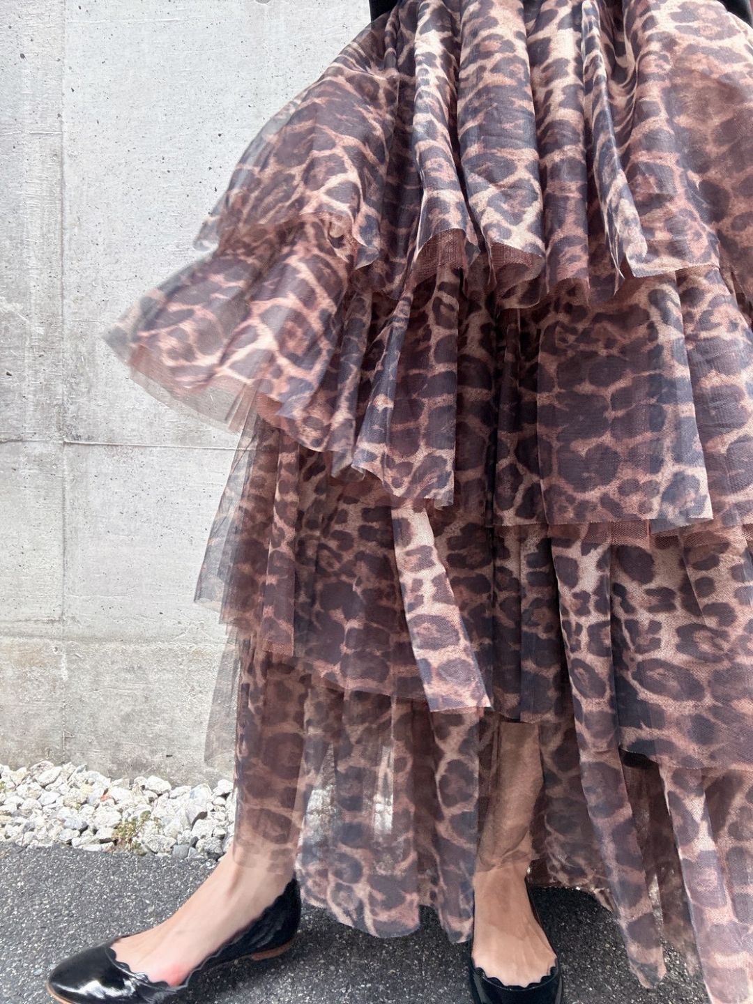 leopard print ruffle skirt