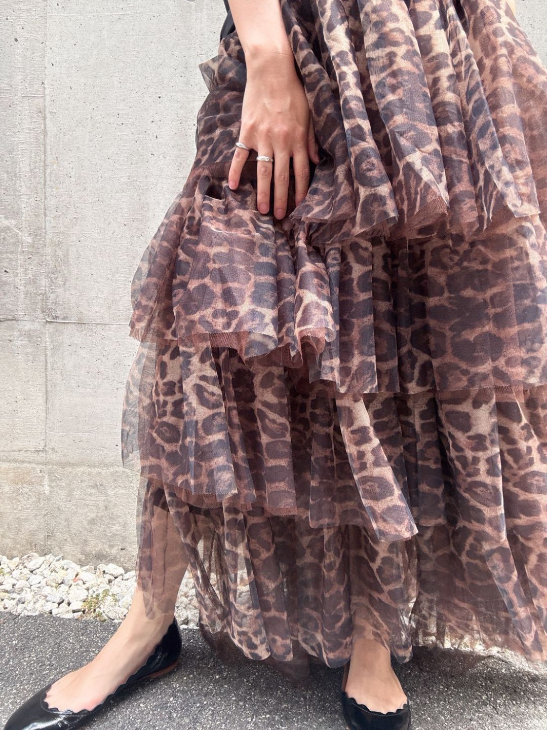 leopard print ruffle skirt