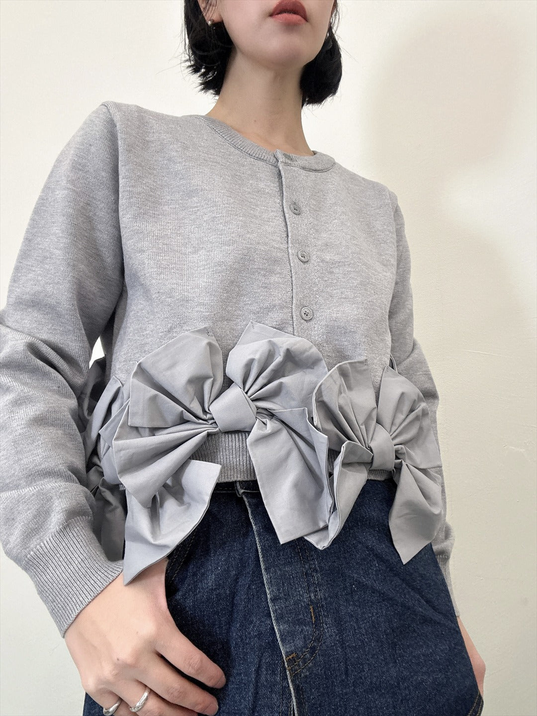 ribbon hem cardigan