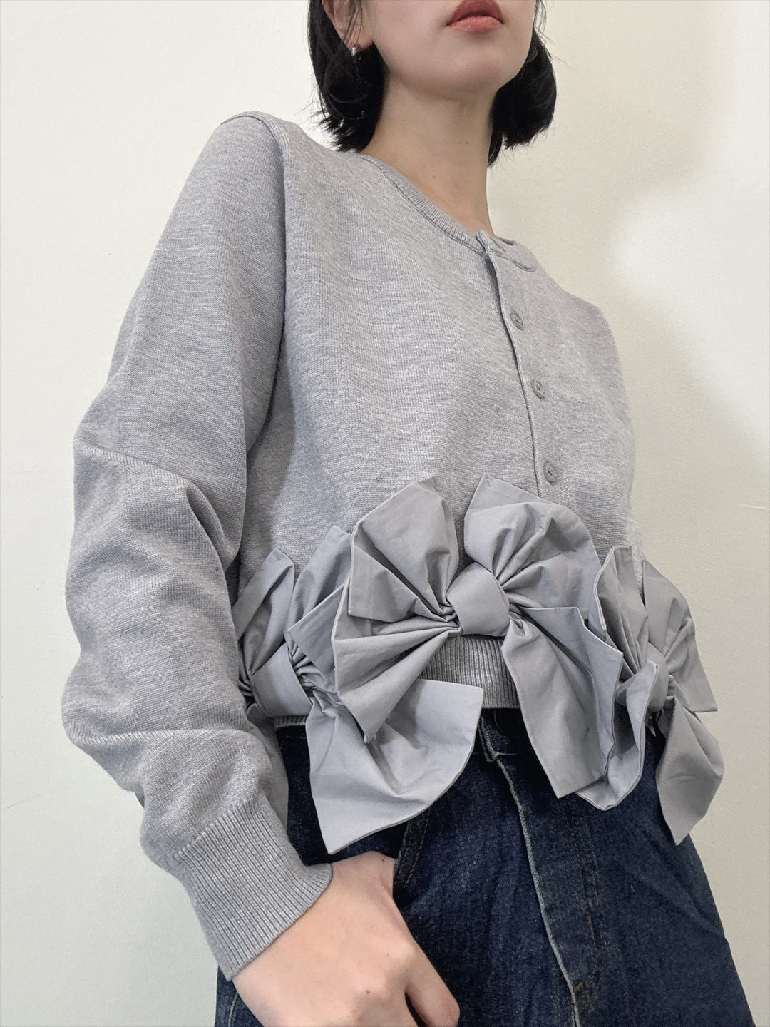 ribbon hem cardigan