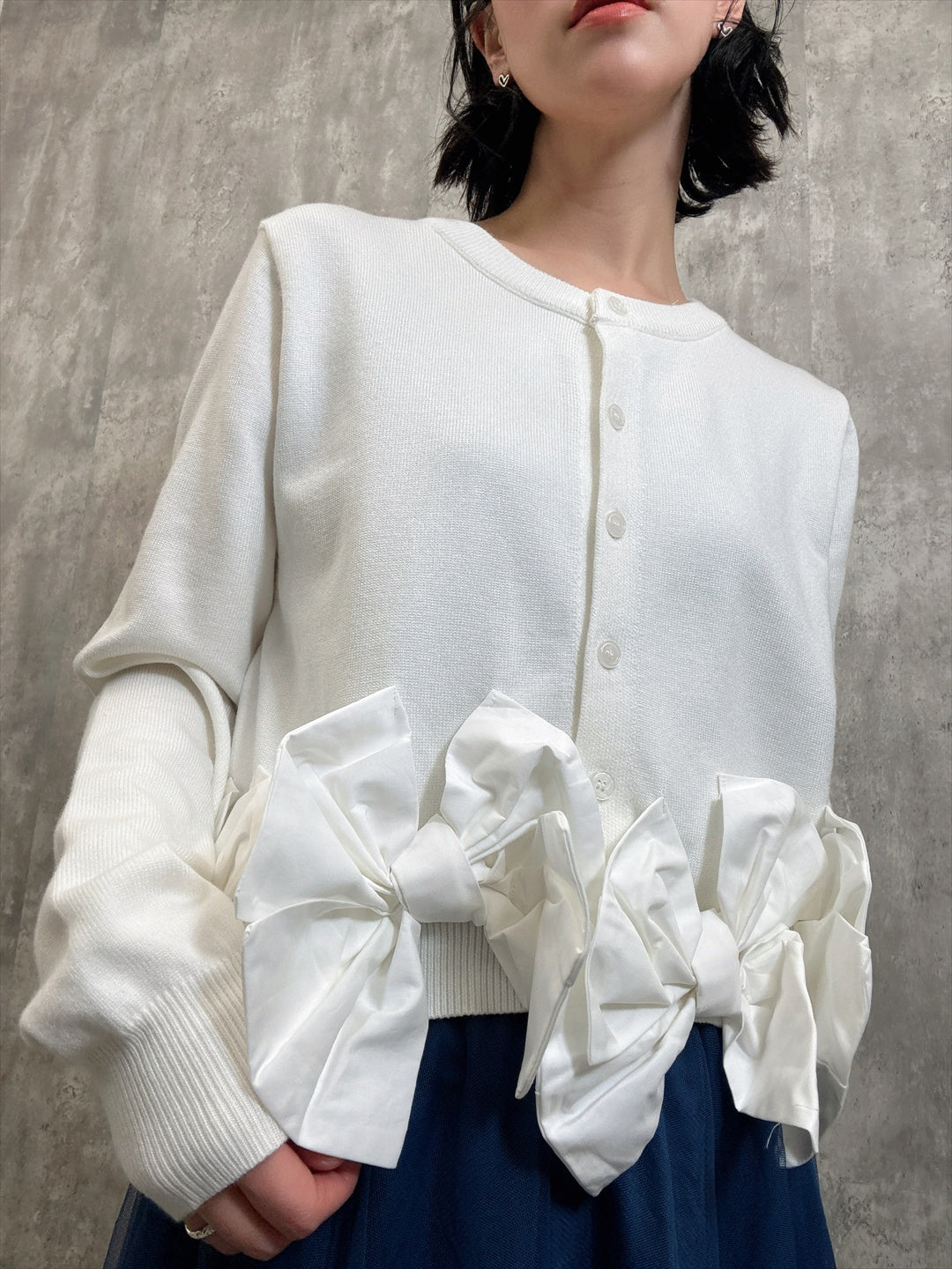 ribbon hem cardigan