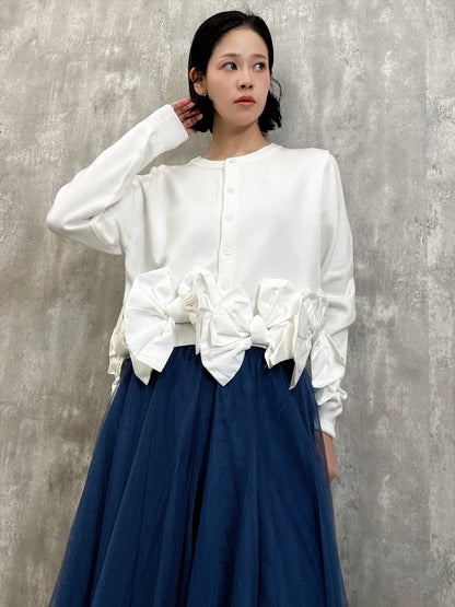 ribbon hem cardigan