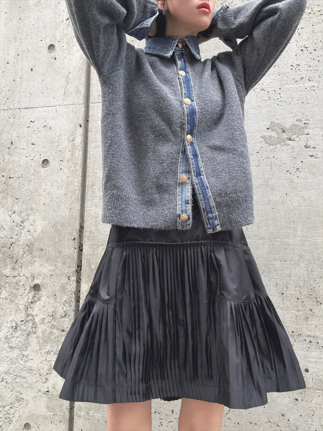 mode taffeta pleated skirt