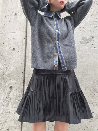 mode taffeta pleated skirt