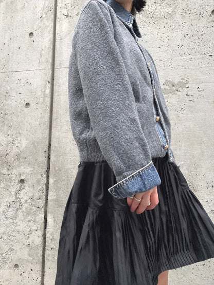 mode taffeta pleated skirt