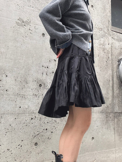 mode taffeta pleated skirt