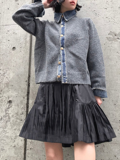 mode taffeta pleated skirt