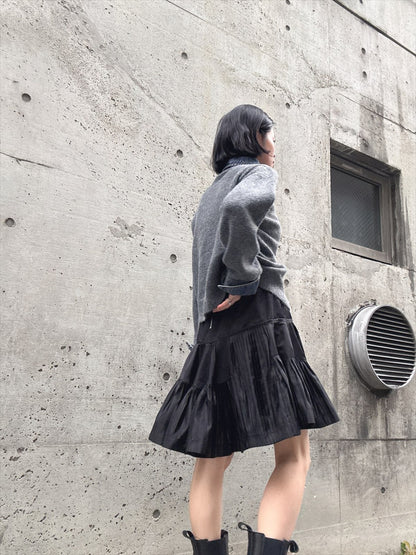 mode taffeta pleated skirt