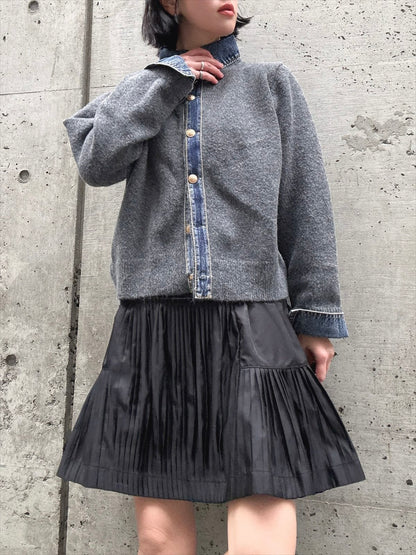 mode taffeta pleated skirt