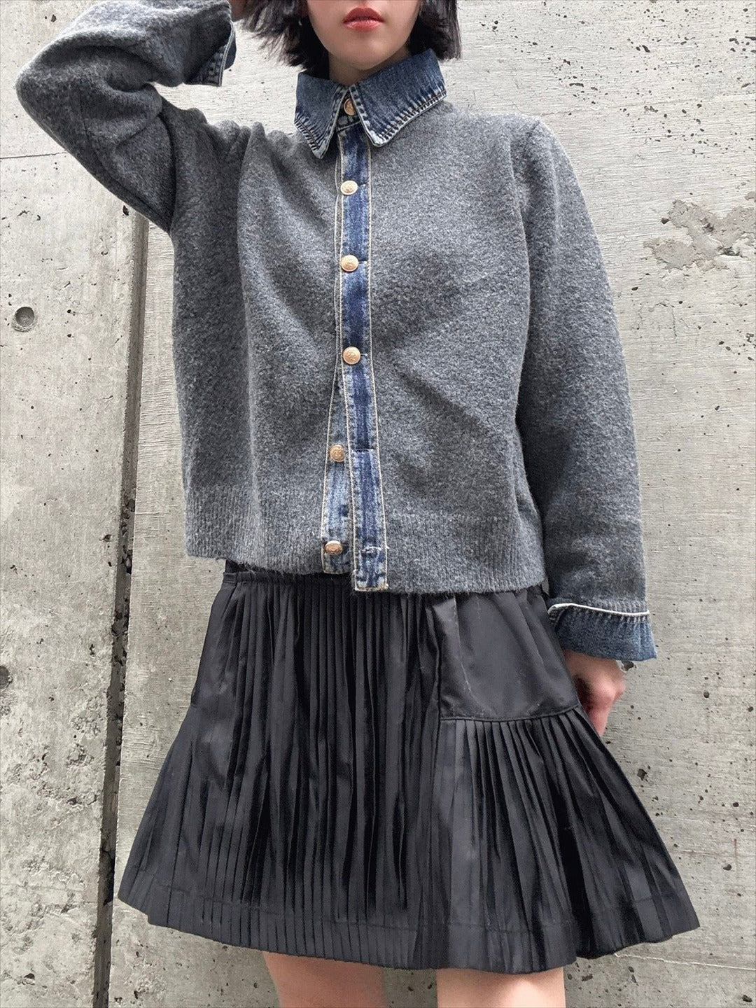 mode taffeta pleated skirt