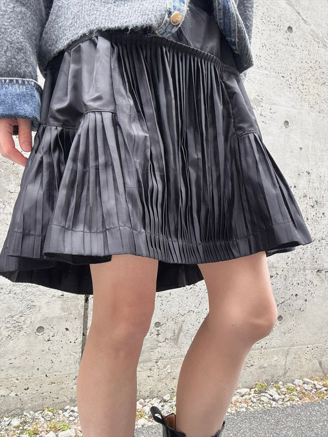 mode taffeta pleated skirt