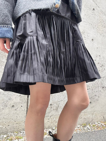 mode taffeta pleated skirt
