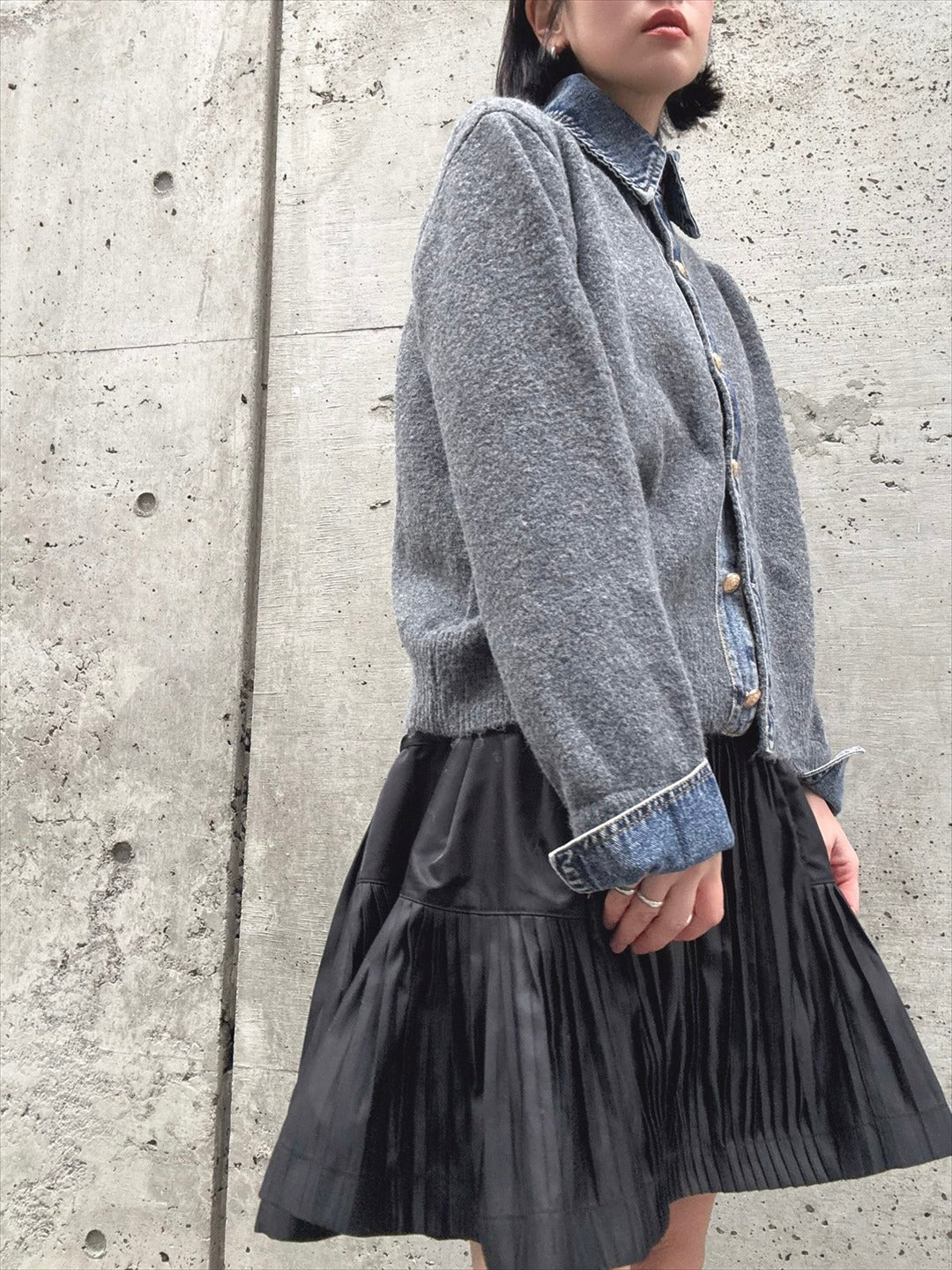 mode taffeta pleated skirt