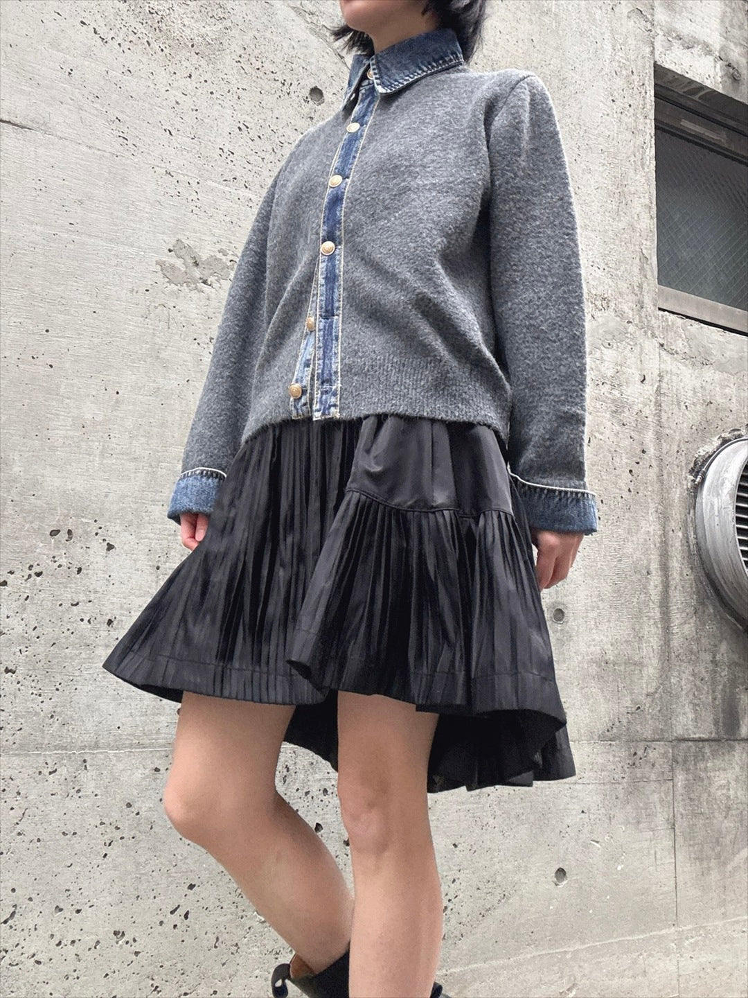 mode taffeta pleated skirt