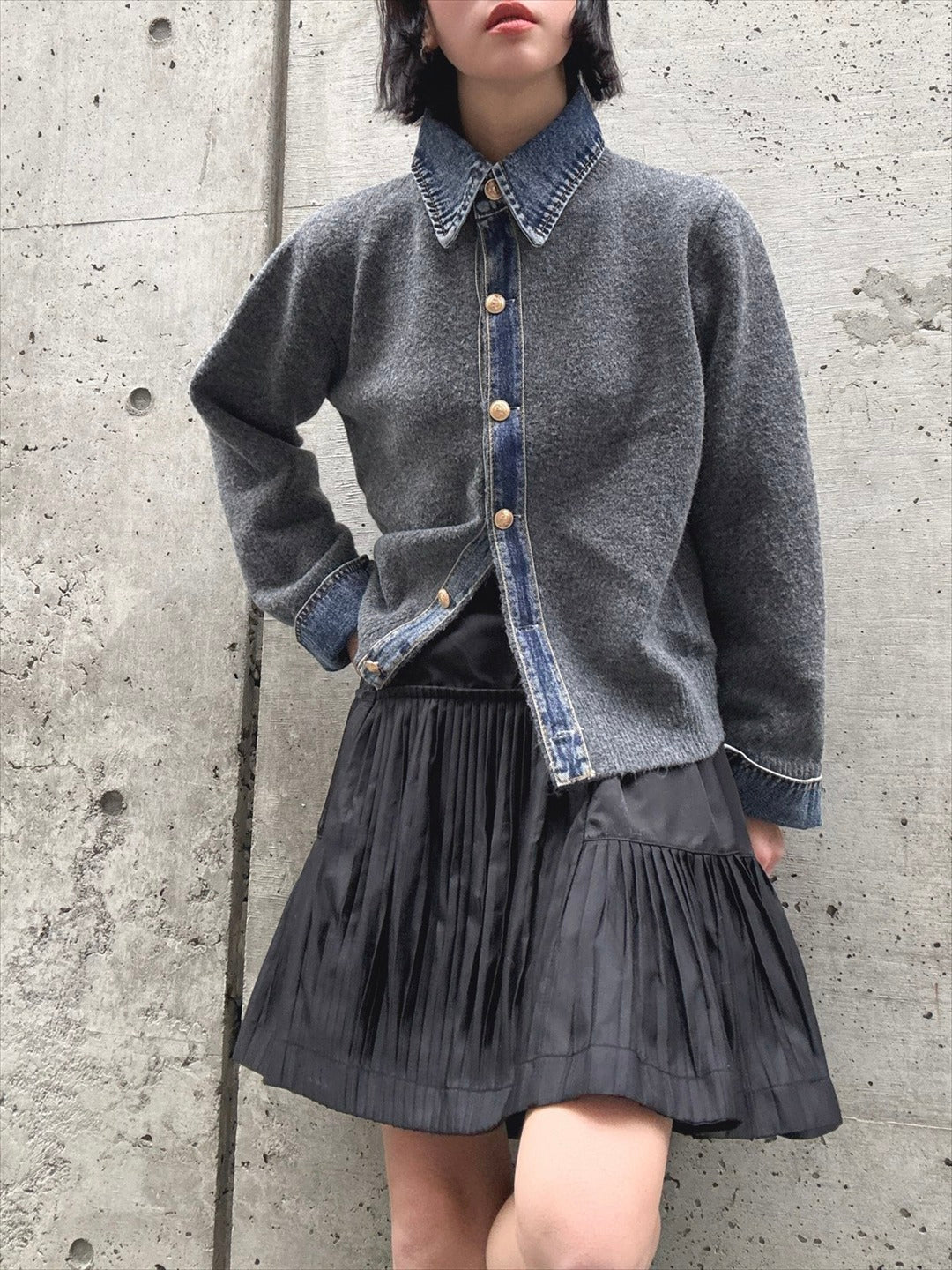 mode taffeta pleated skirt