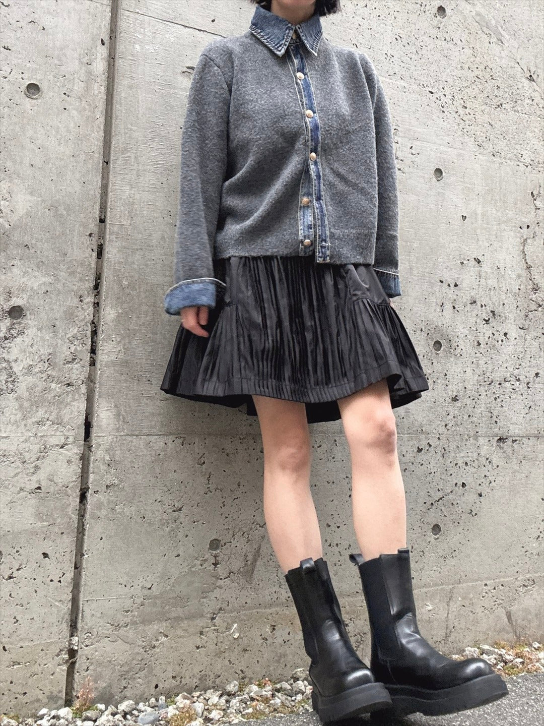 mode taffeta pleated skirt