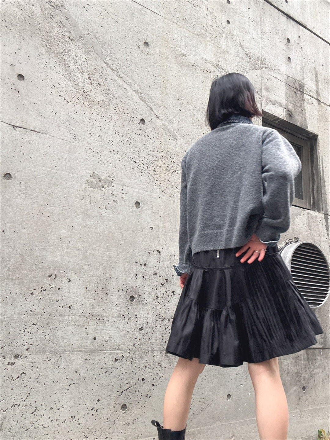 mode taffeta pleated skirt