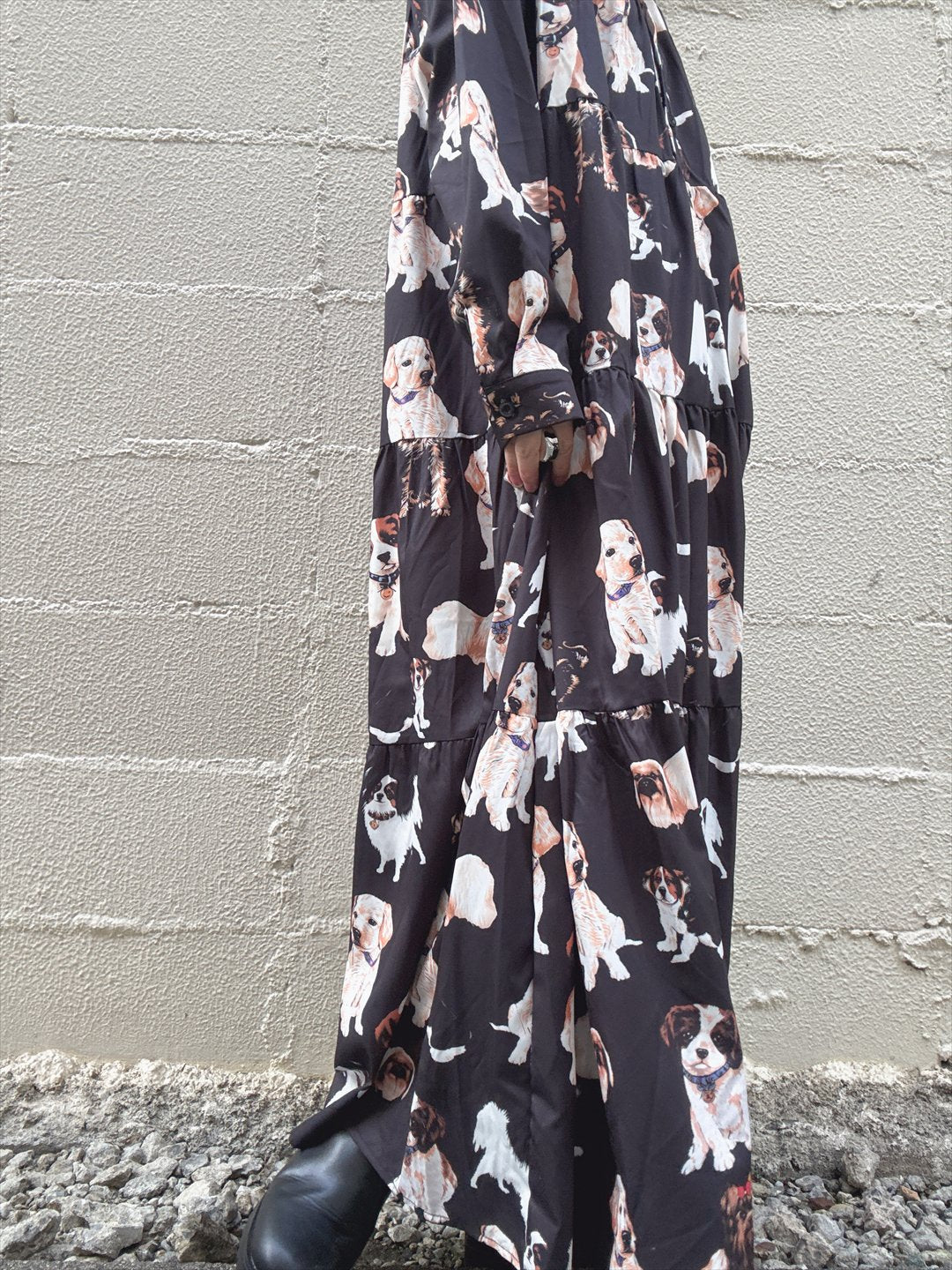 dog print tiered one piece