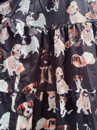 dog print tiered one piece