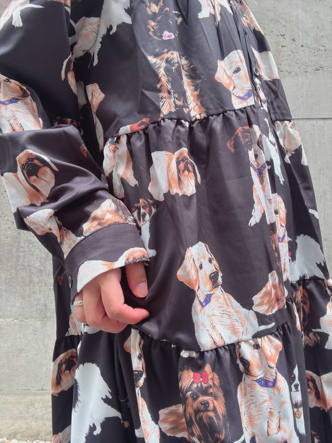 dog print tiered one piece