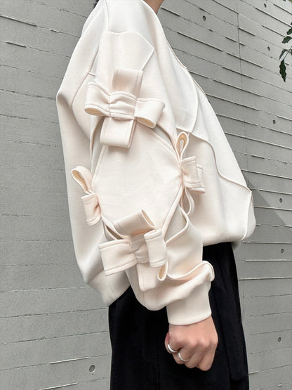 3D ribbon line art pullover