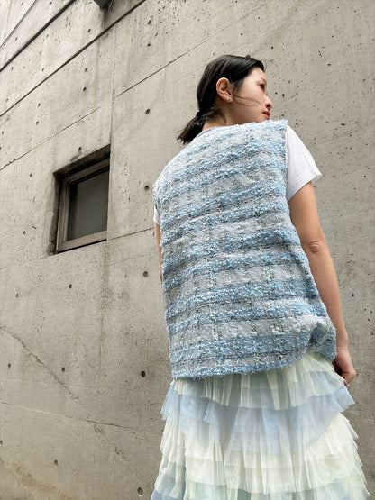 bijou button tweed vest