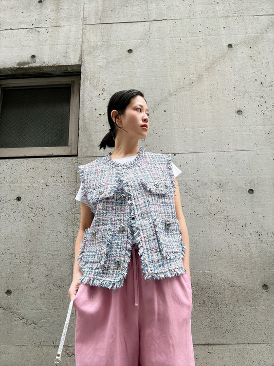 multicolor Tweed Vest