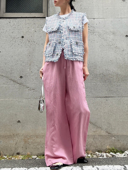 multicolor tweed vest