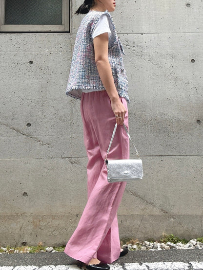 multicolor tweed vest