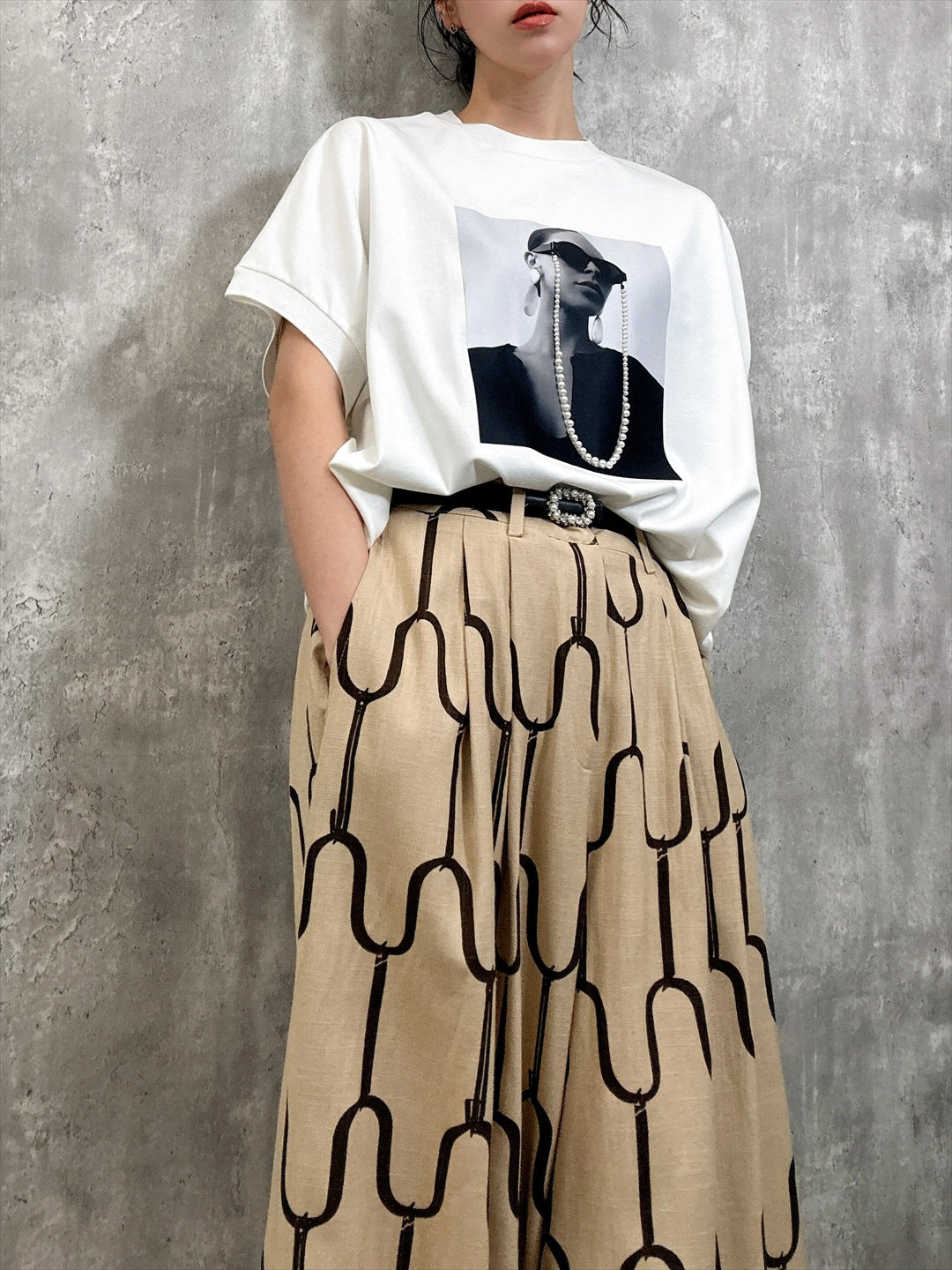 modern geometric line linen pants