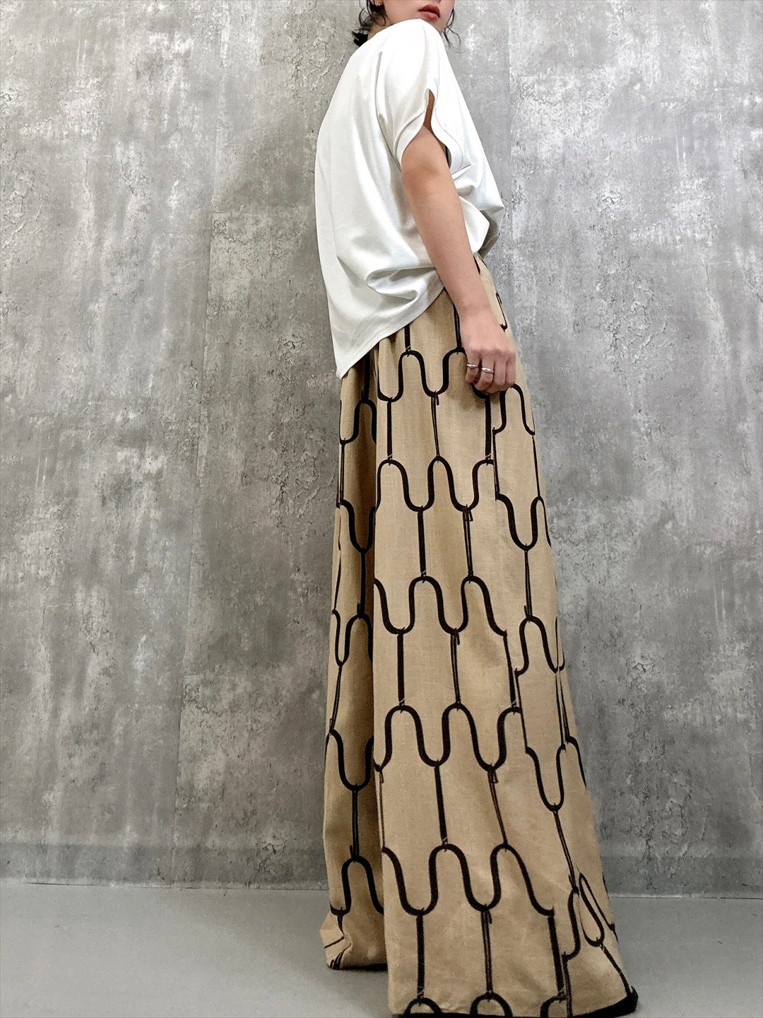 modern geometric line linen pants