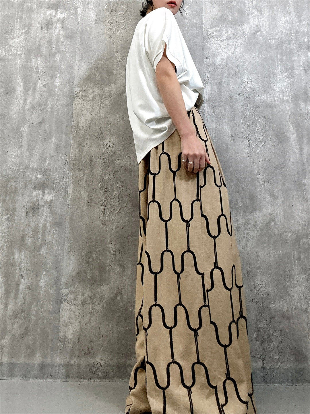 modern geometric line linen pants