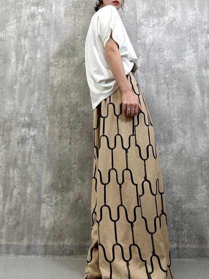 modern geometric line linen pants