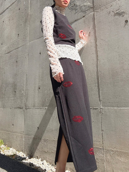 lip rhinestone setup