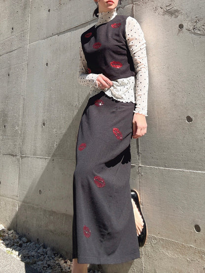 lip rhinestone setup