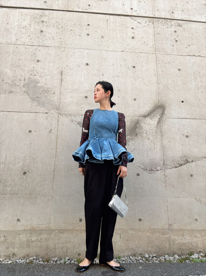 peplum silhouette denim tunic