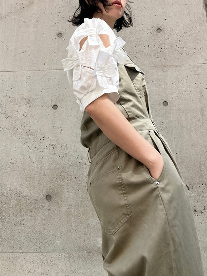 ribbon sleeve pullover