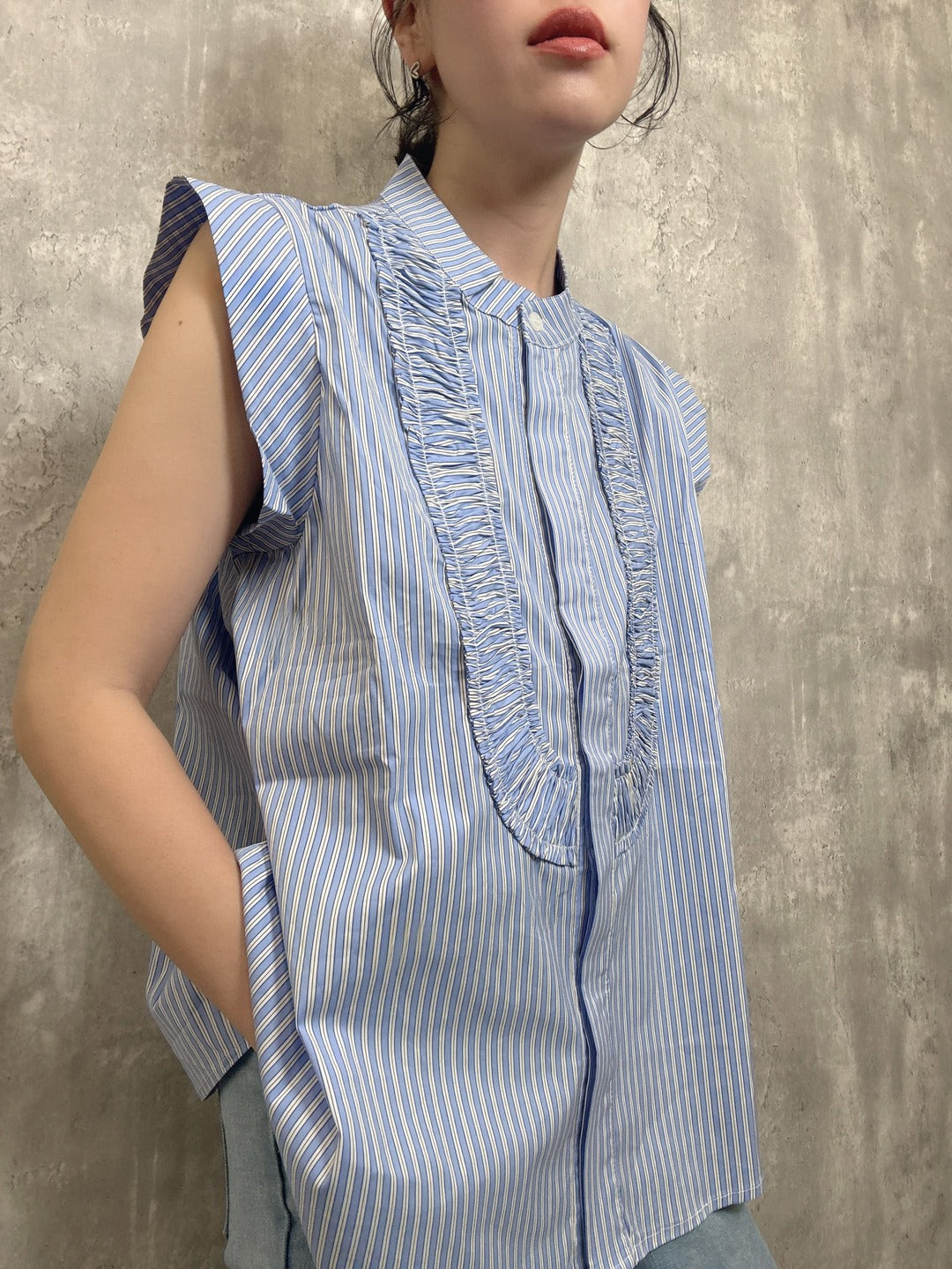 french sleeve bosom blouse