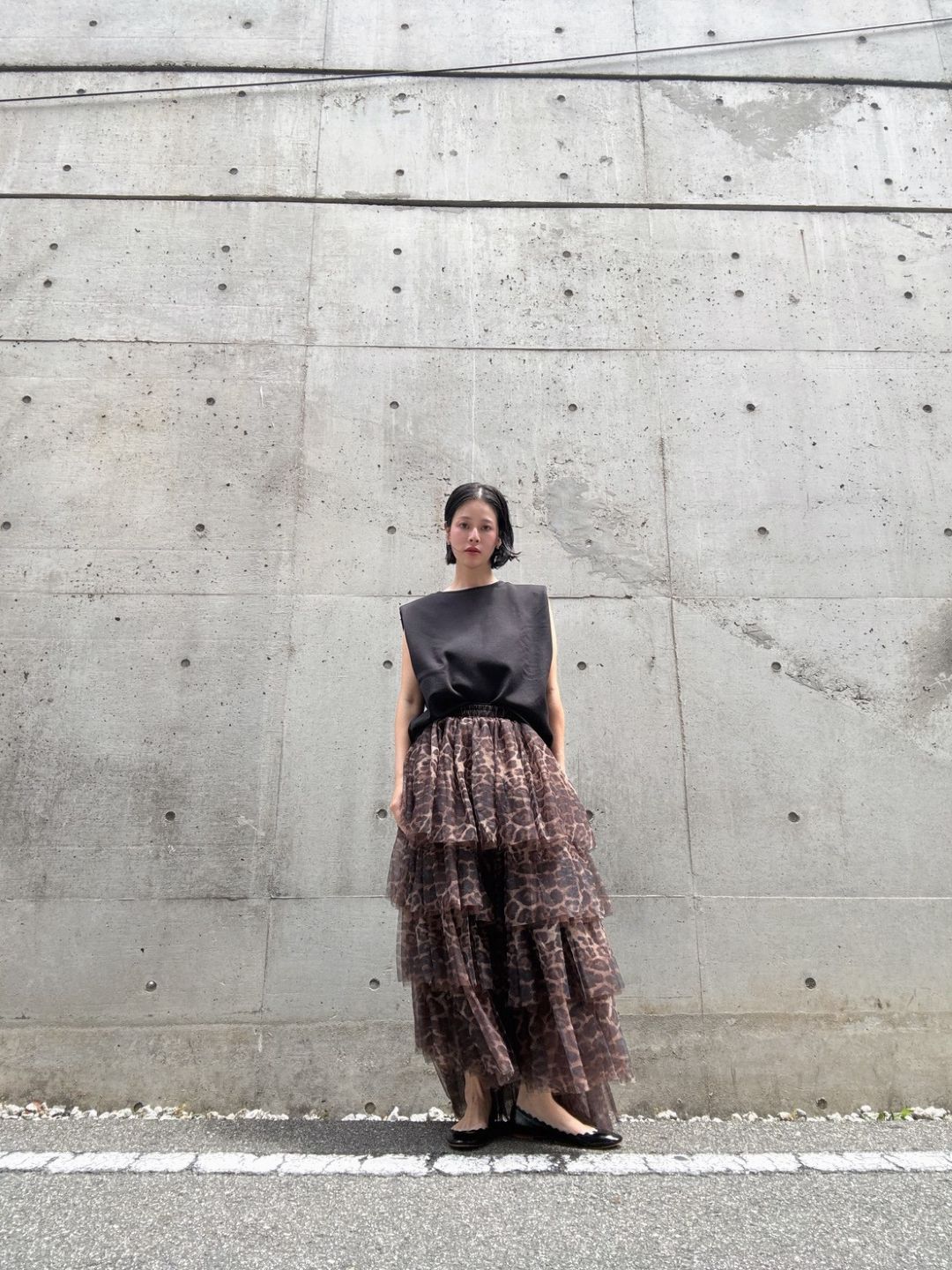leopard print ruffle skirt