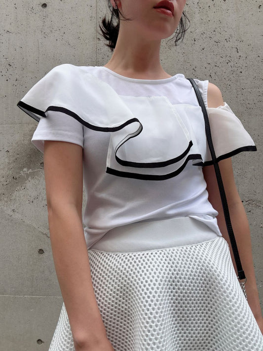 piping frill pullover