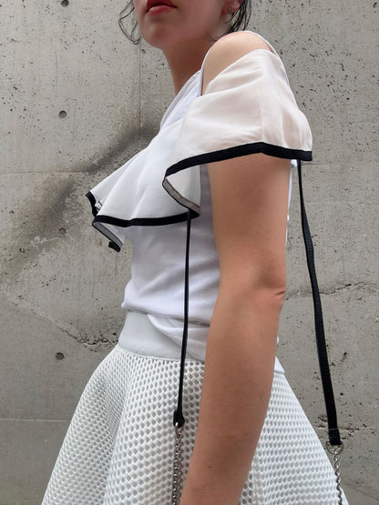 piping frill pullover