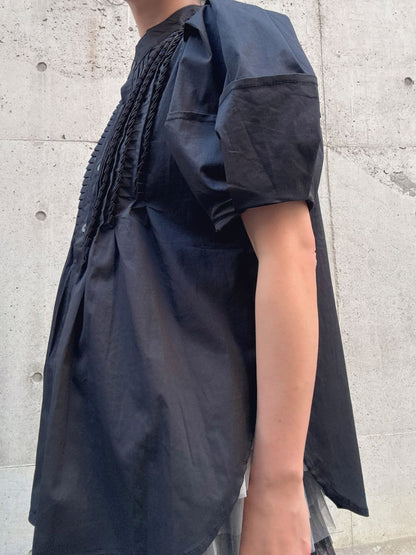 front　pintuck　volume　sleeve　blouse