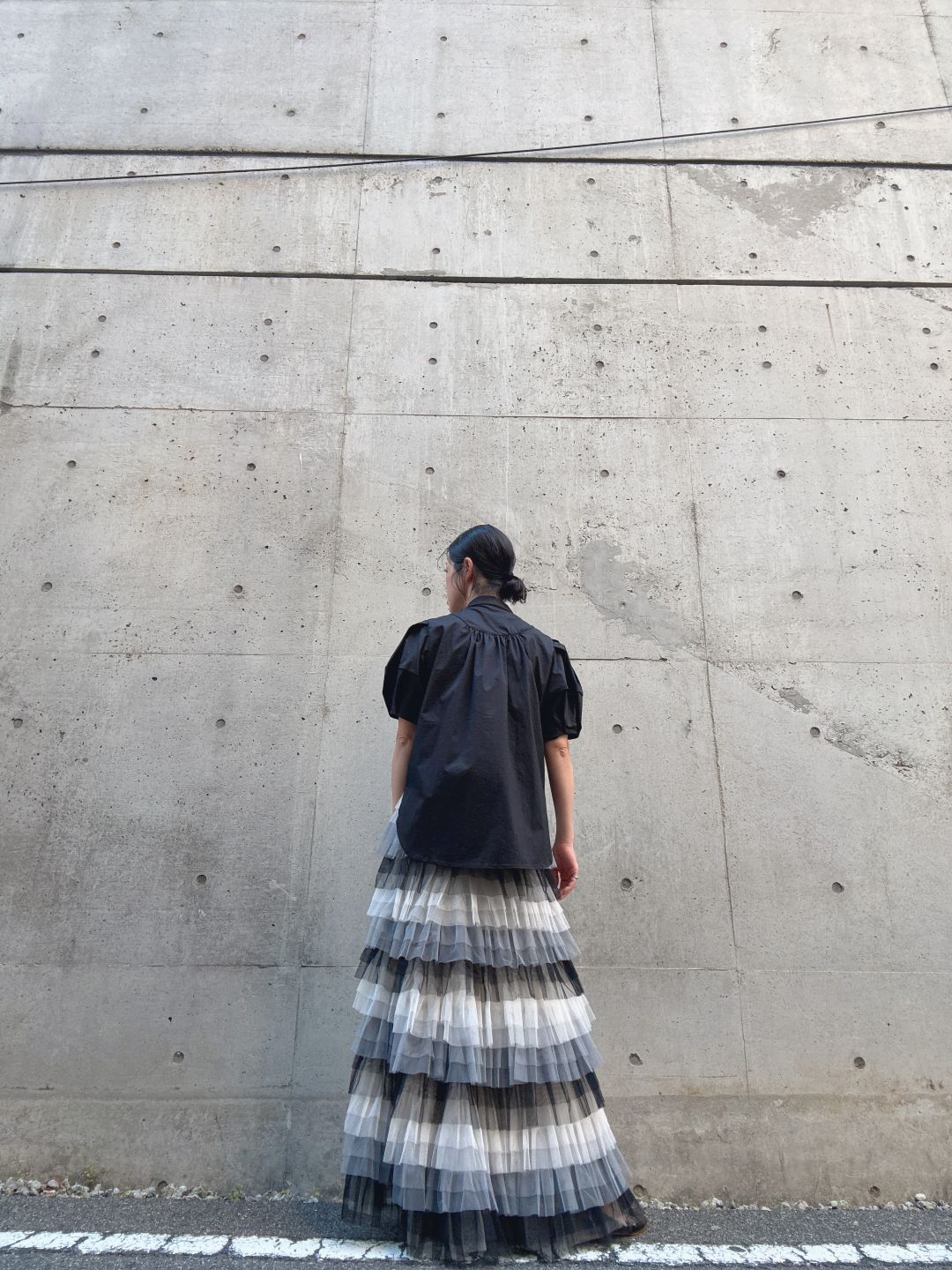 gradient tiered skirt