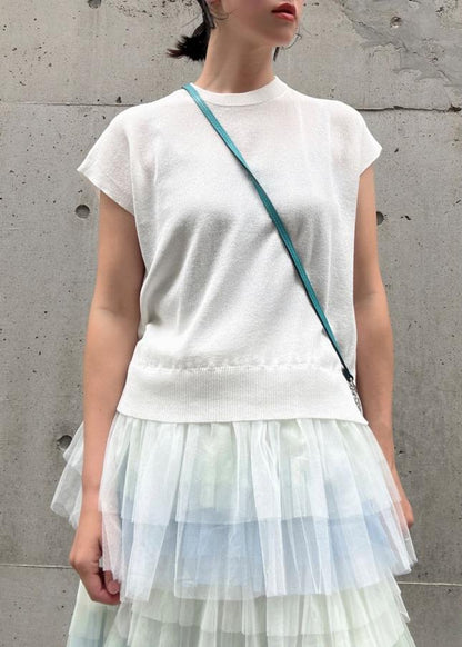 tulle hem summer knit