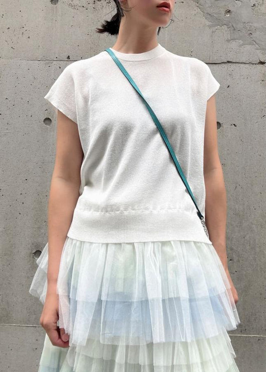tulle hem summer knit