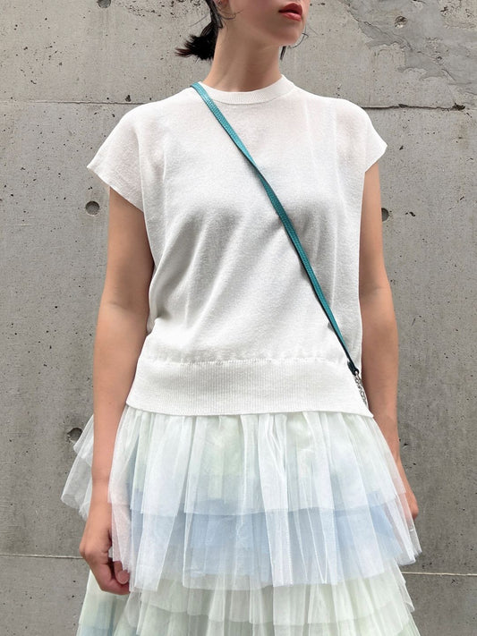 tulle hem summer knit