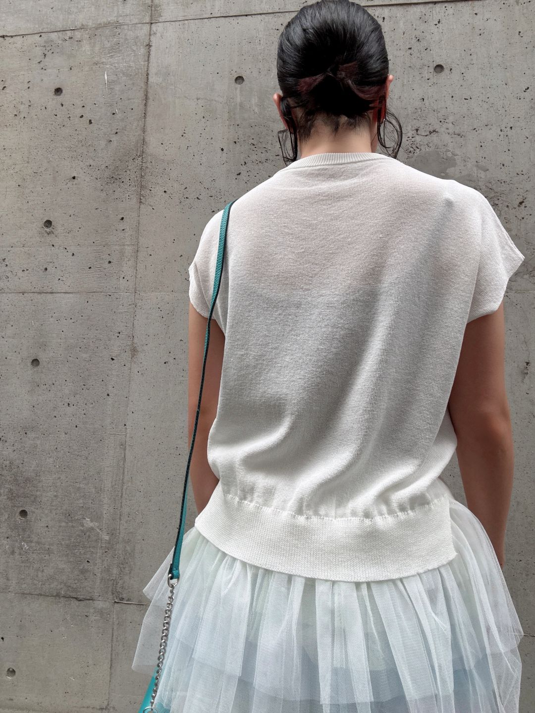 tulle hem summer knit