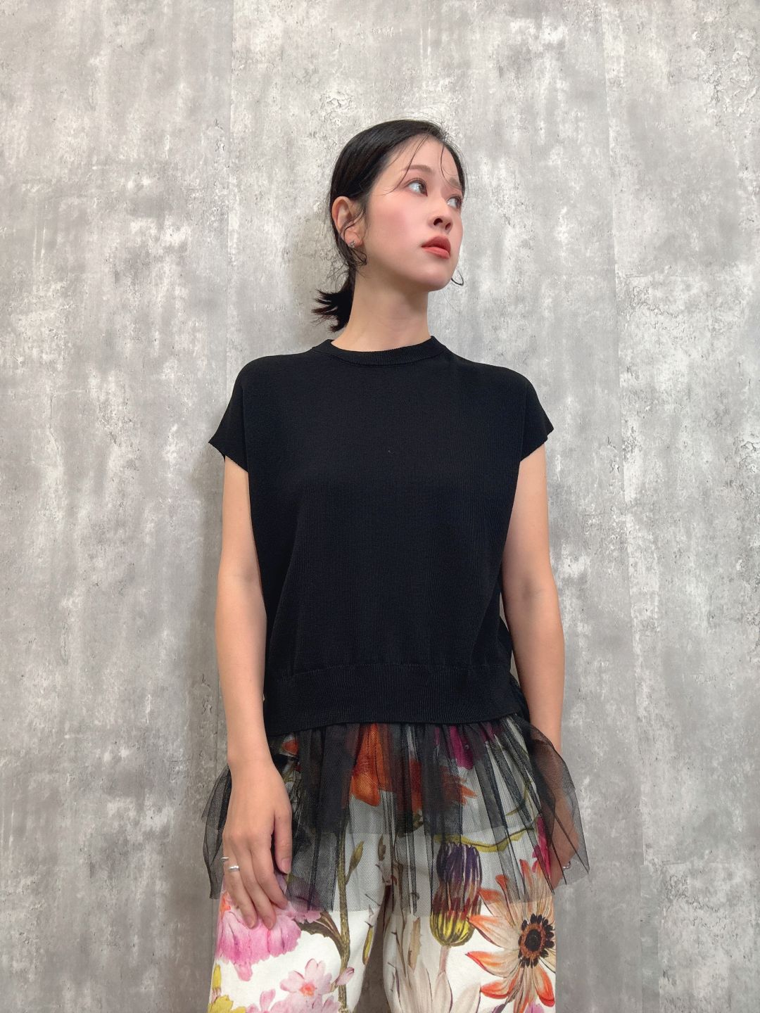 tulle hem summer knit